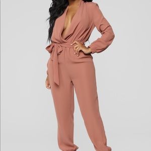 NWT stroll at the plaza jumpsuit mauve XL